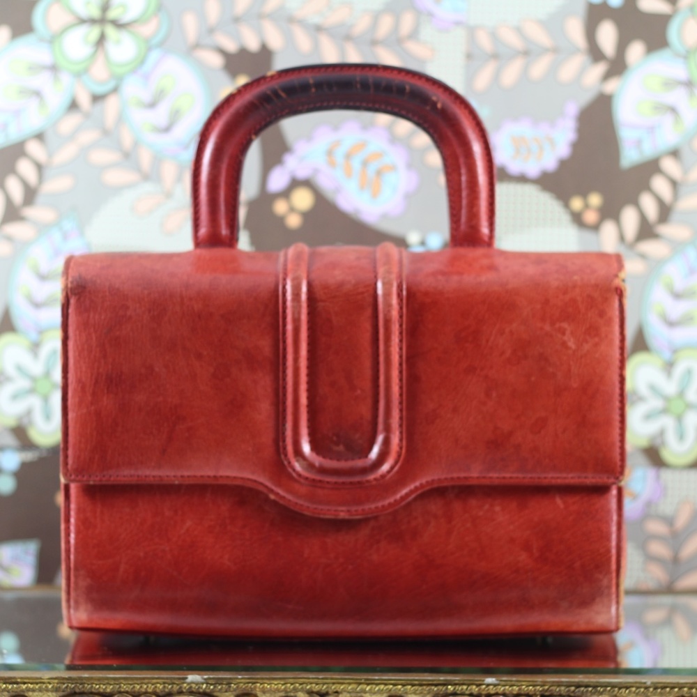 Fassbender Vintage Leather Purse Orange Leather
